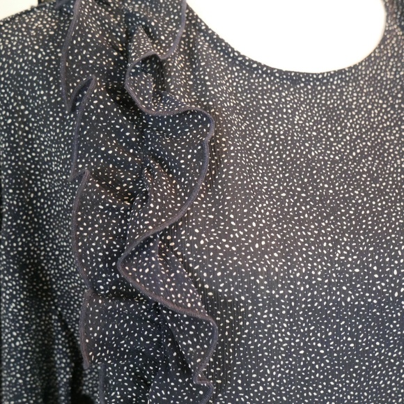H&M Navy & White Ruffle Top - Picture 2 of 4